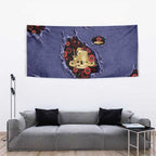 ANZAC Day Tapestry Poppy Flowers Ripped Fabric Effect