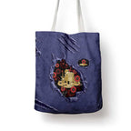 ANZAC Day Tote Bag Poppy Flowers Ripped Fabric Effect