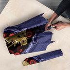ANZAC Day Umbrella Poppy Flowers Ripped Fabric Effect