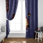 ANZAC Day Window Curtain Poppy Flowers Ripped Fabric Effect