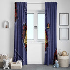 ANZAC Day Window Curtain Poppy Flowers Ripped Fabric Effect