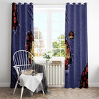 ANZAC Day Window Curtain Poppy Flowers Ripped Fabric Effect