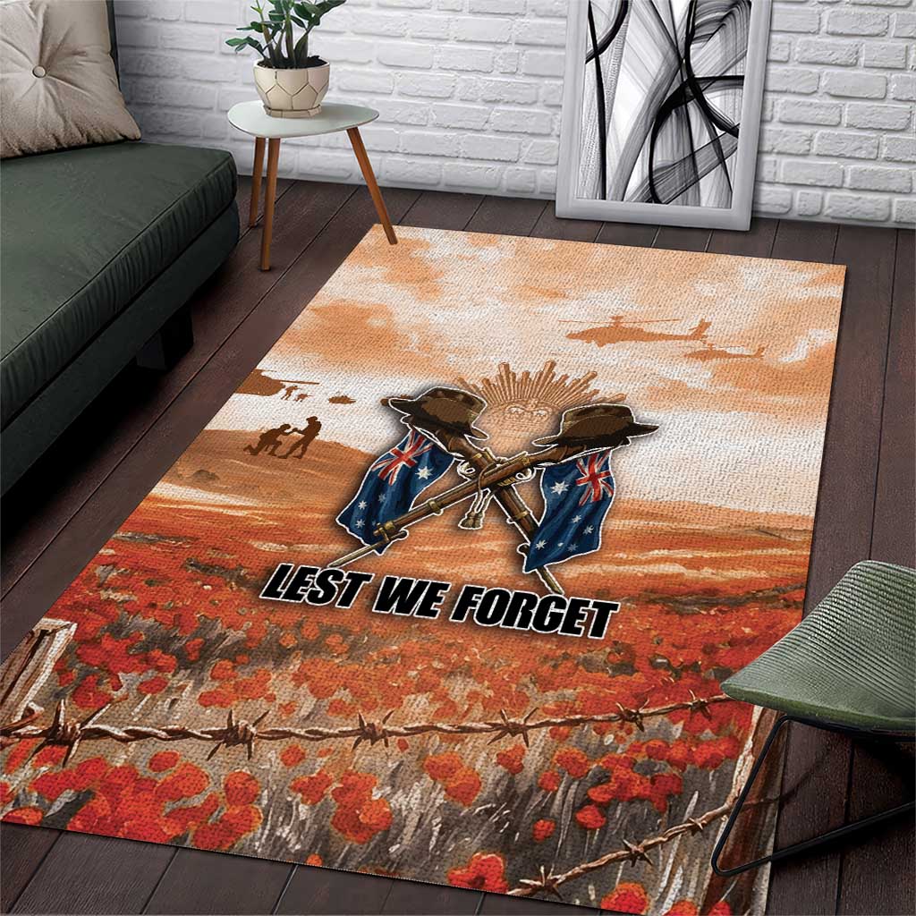 ANZAC Day Area Rug Commemorative Soldier Tribute