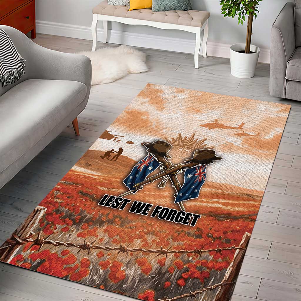 ANZAC Day Area Rug Commemorative Soldier Tribute