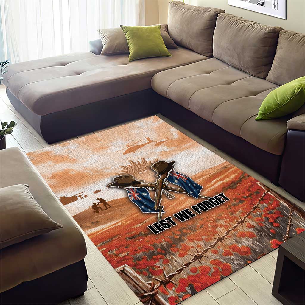 ANZAC Day Area Rug Commemorative Soldier Tribute