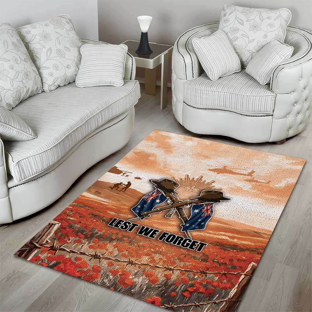 ANZAC Day Area Rug Commemorative Soldier Tribute