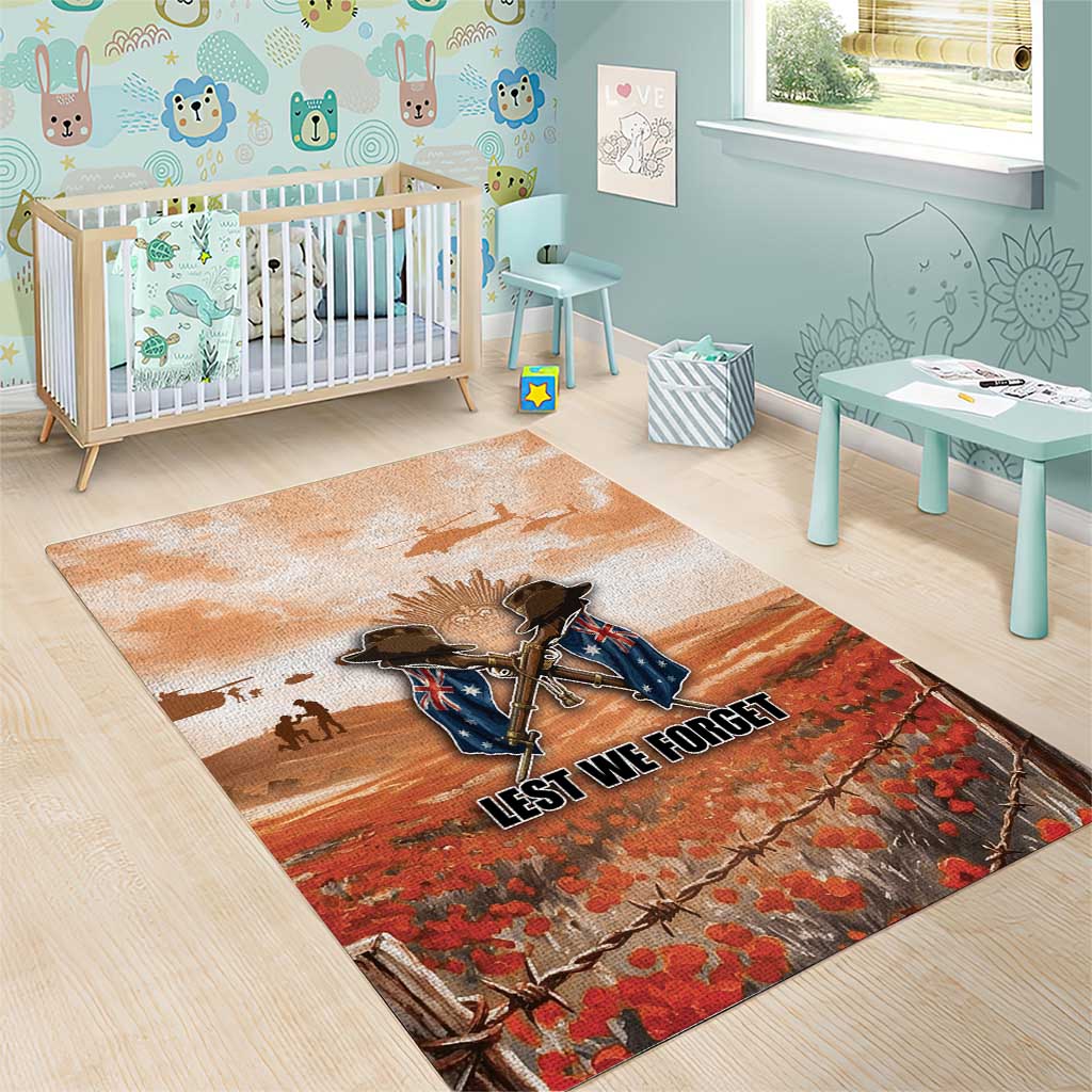 ANZAC Day Area Rug Commemorative Soldier Tribute
