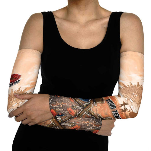 Personalised ANZAC Day Arm Sleeves Commemorative Soldier Tribute