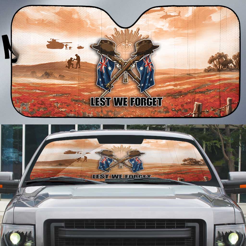 ANZAC Day Auto Sun Shade Commemorative Soldier Tribute