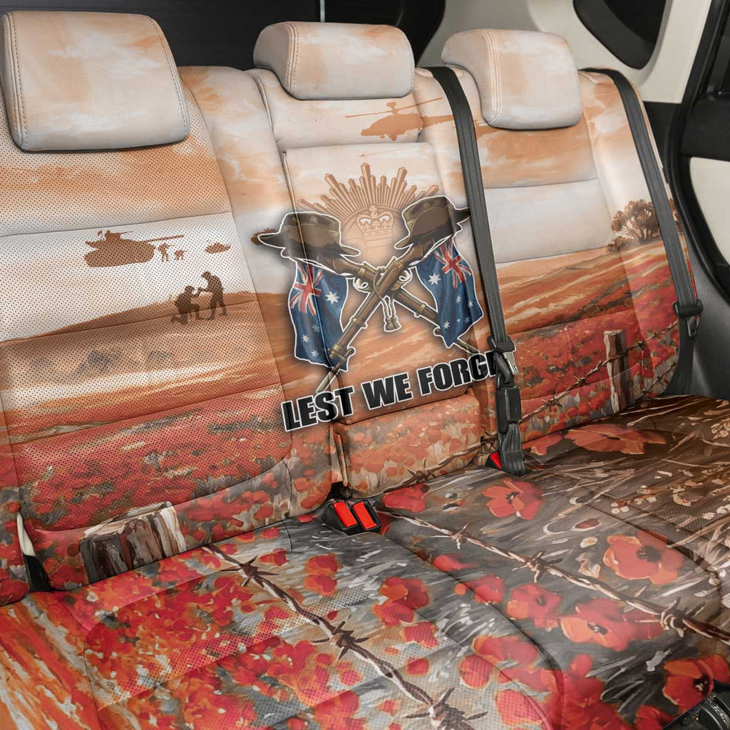 ANZAC Day Back Car Seat Cover Commemorative Soldier Tribute