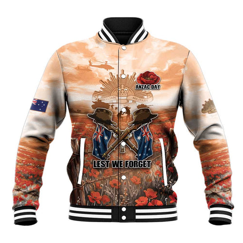 Personalised ANZAC Day Baseball Jacket Commemorative Soldier Tribute