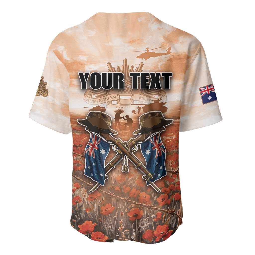 Personalised ANZAC Day Baseball Jersey Commemorative Soldier Tribute