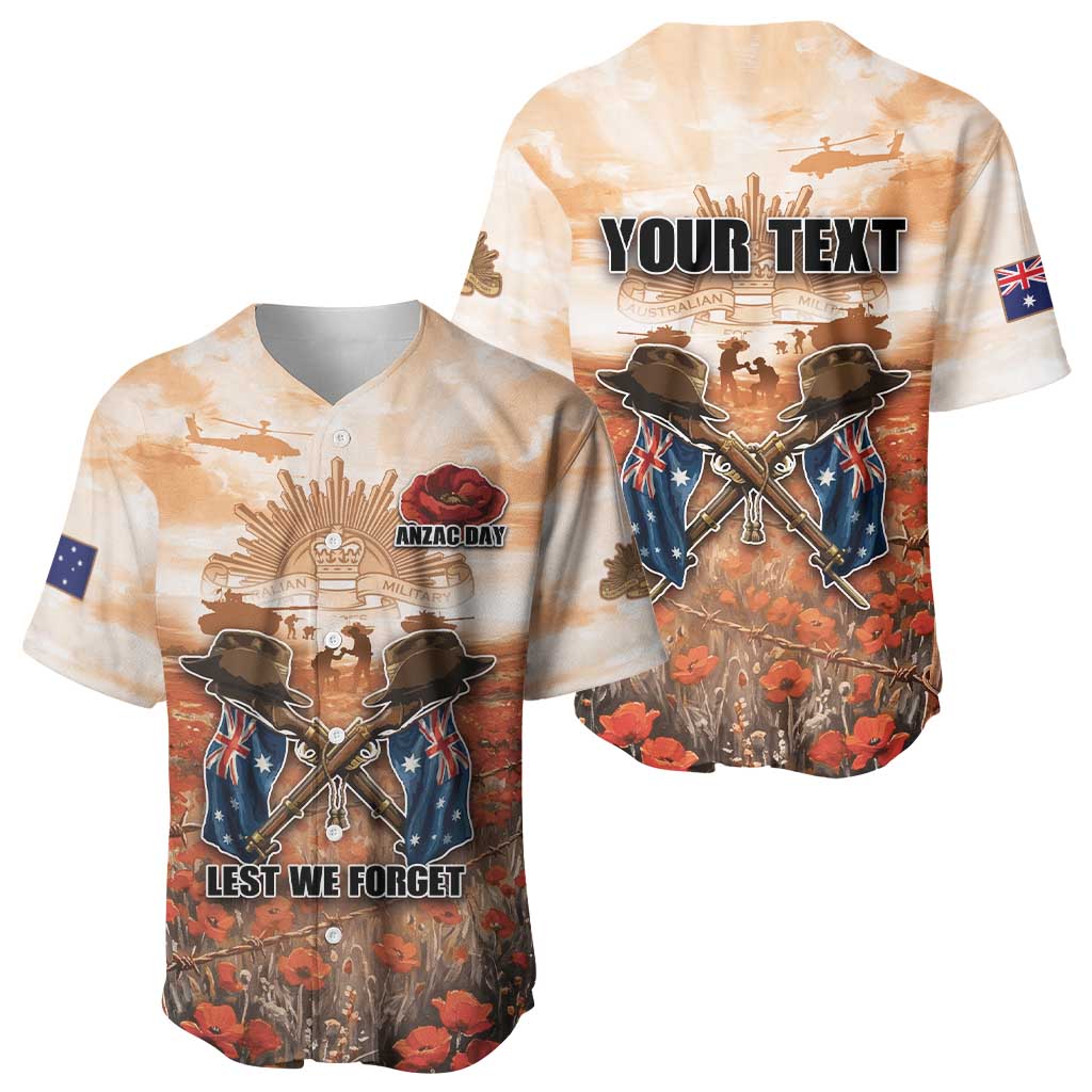 Personalised ANZAC Day Baseball Jersey Commemorative Soldier Tribute