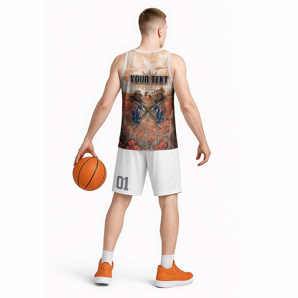 Personalised ANZAC Day Basketball Jersey Commemorative Soldier Tribute