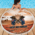 ANZAC Day Beach Blanket Commemorative Soldier Tribute