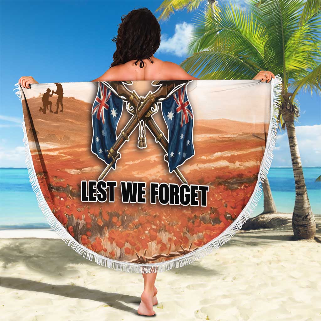 ANZAC Day Beach Blanket Commemorative Soldier Tribute