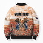 Personalised ANZAC Day Bomber Puffer Jacket Commemorative Soldier Tribute