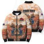 Personalised ANZAC Day Bomber Puffer Jacket Commemorative Soldier Tribute