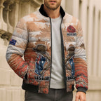 Personalised ANZAC Day Bomber Puffer Jacket Commemorative Soldier Tribute