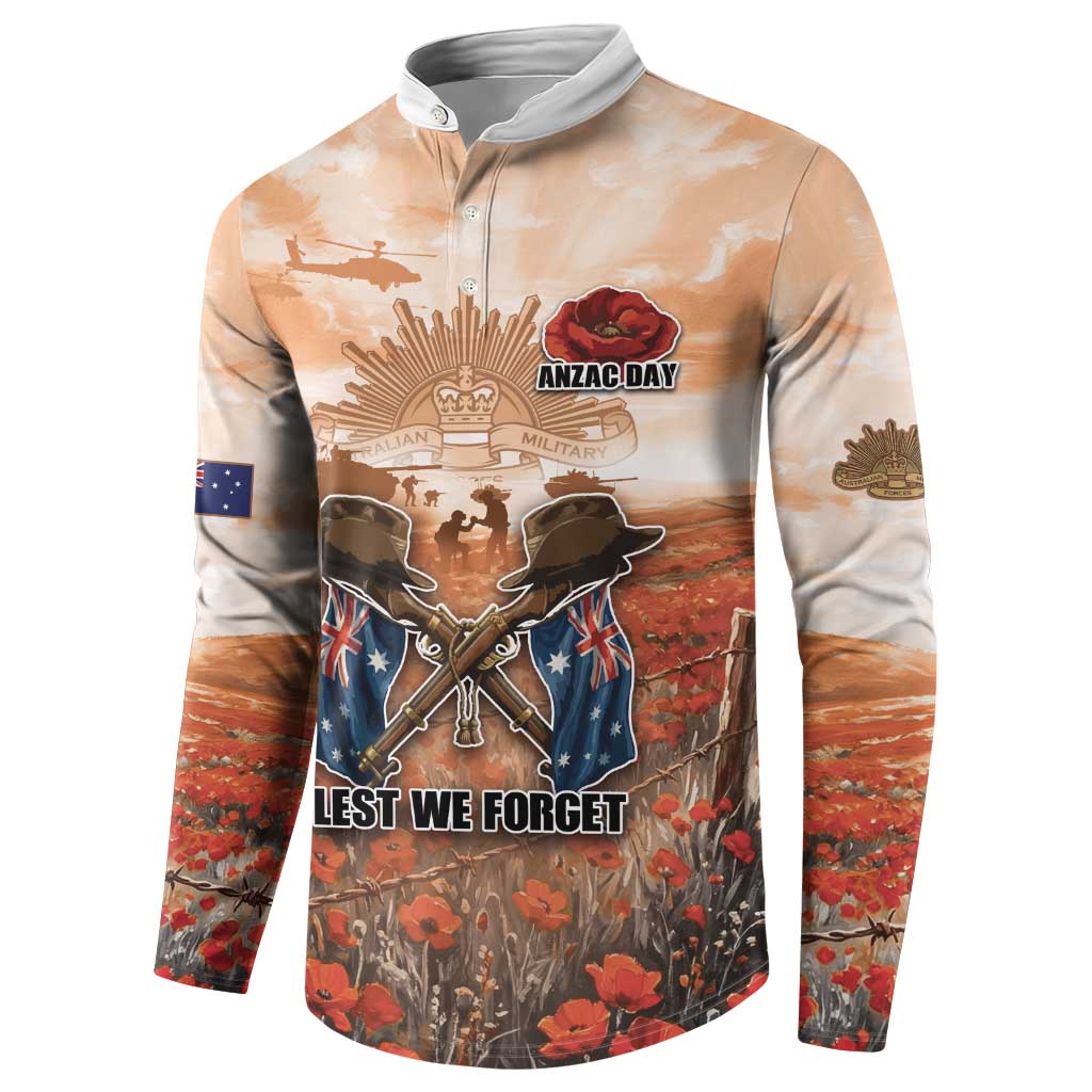 Personalised ANZAC Day Button Sweatshirt Commemorative Soldier Tribute