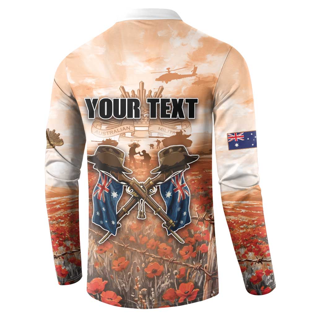 Personalised ANZAC Day Button Sweatshirt Commemorative Soldier Tribute