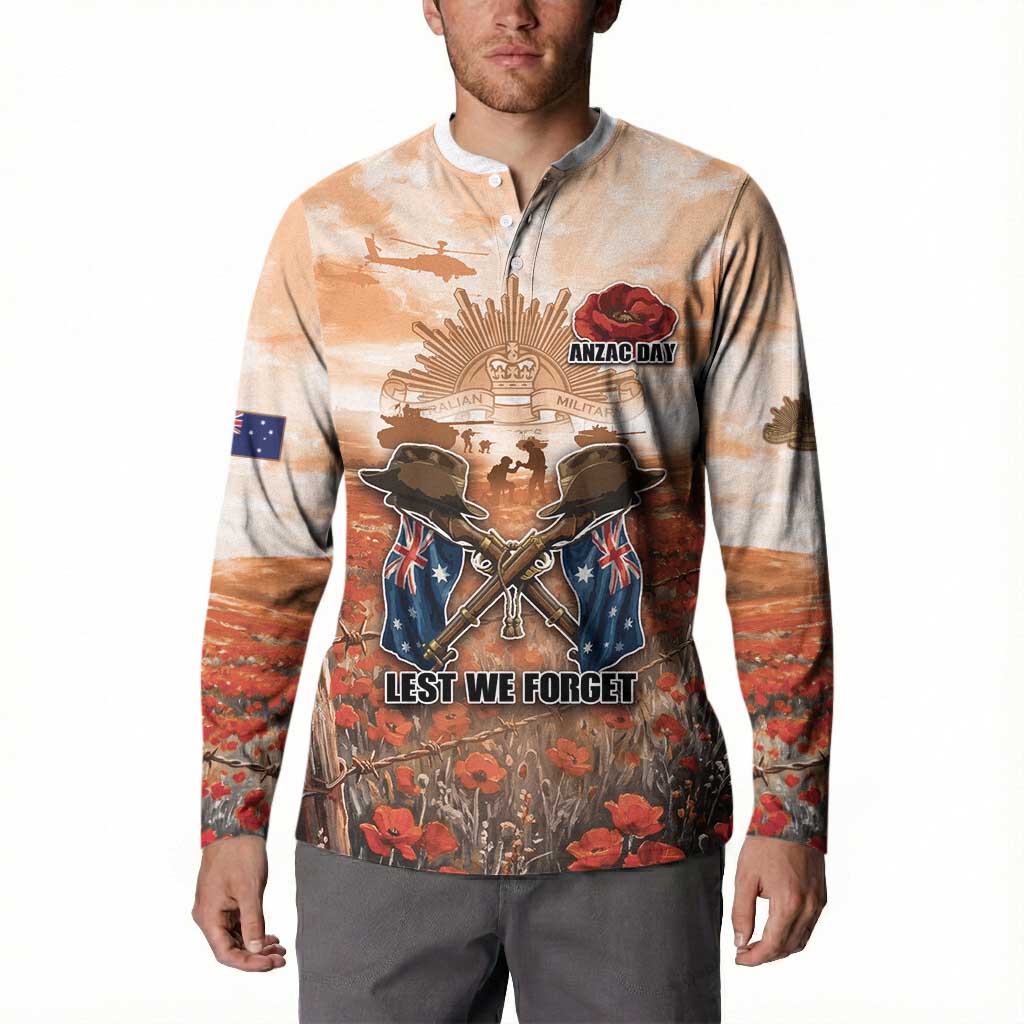 Personalised ANZAC Day Button Sweatshirt Commemorative Soldier Tribute