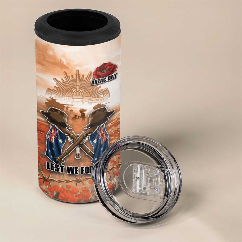 Personalised ANZAC Day 4 in 1 Can Cooler Tumbler Commemorative Soldier Tribute