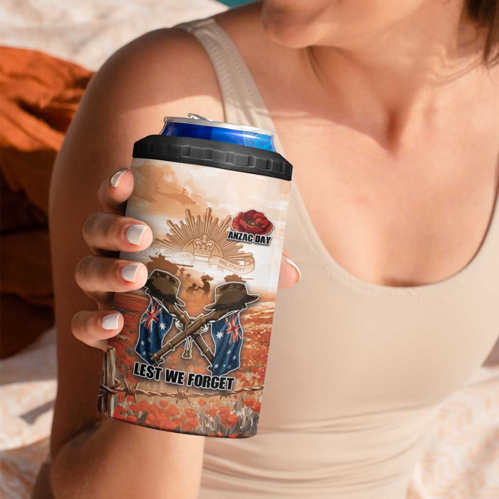 Personalised ANZAC Day 4 in 1 Can Cooler Tumbler Commemorative Soldier Tribute