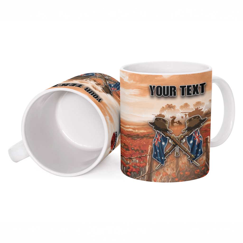 Personalised ANZAC Day Ceramic Mug Commemorative Soldier Tribute