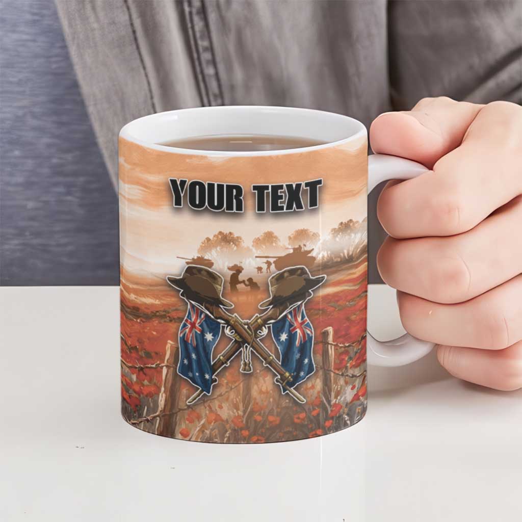 Personalised ANZAC Day Ceramic Mug Commemorative Soldier Tribute