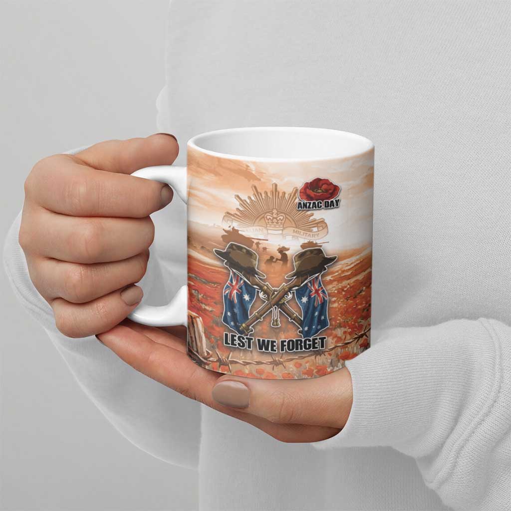 Personalised ANZAC Day Ceramic Mug Commemorative Soldier Tribute