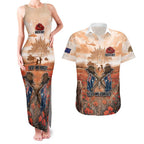 Personalised ANZAC Day Couples Matching Tank Maxi Dress and Hawaiian Shirt Commemorative Soldier Tribute