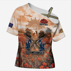 Personalised ANZAC Day Cross Shoulder Shirt Commemorative Soldier Tribute
