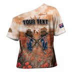 Personalised ANZAC Day Cross Shoulder Shirt Commemorative Soldier Tribute