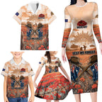 Personalised ANZAC Day Family Matching Long Sleeve Bodycon Dress and Hawaiian Shirt Commemorative Soldier Tribute
