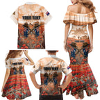 Personalised ANZAC Day Family Matching Mermaid Dress and Hawaiian Shirt Commemorative Soldier Tribute