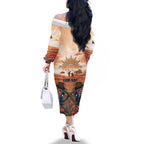 Personalised ANZAC Day Family Matching Off The Shoulder Long Sleeve Dress and Hawaiian Shirt Commemorative Soldier Tribute