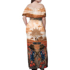 Personalised ANZAC Day Family Matching Off Shoulder Maxi Dress and Hawaiian Shirt Commemorative Soldier Tribute