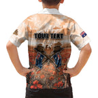 Personalised ANZAC Day Family Matching Puletasi and Hawaiian Shirt Commemorative Soldier Tribute