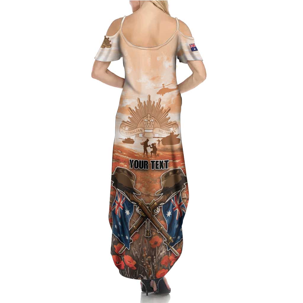 Personalised ANZAC Day Family Matching Summer Maxi Dress and Hawaiian Shirt Commemorative Soldier Tribute