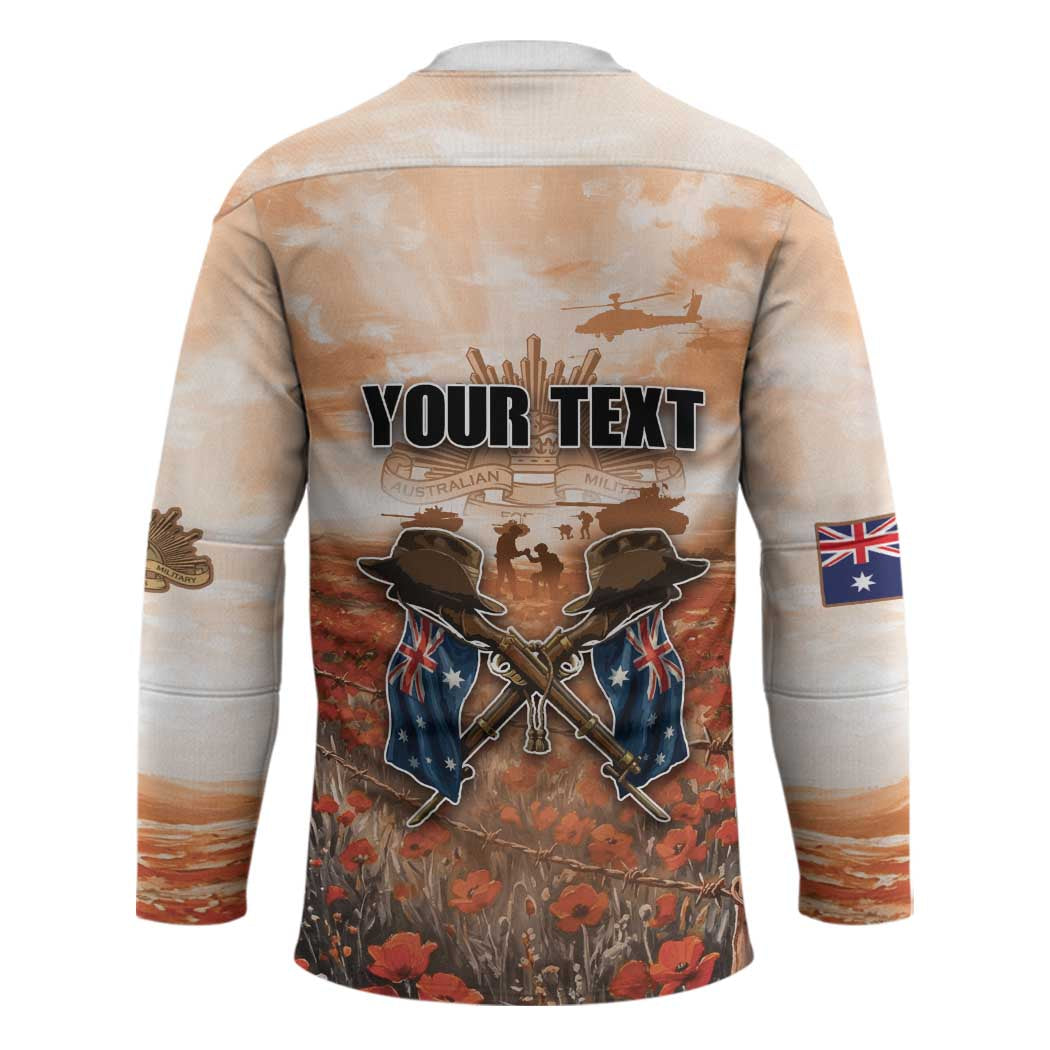 Personalised ANZAC Day Hockey Jersey Commemorative Soldier Tribute