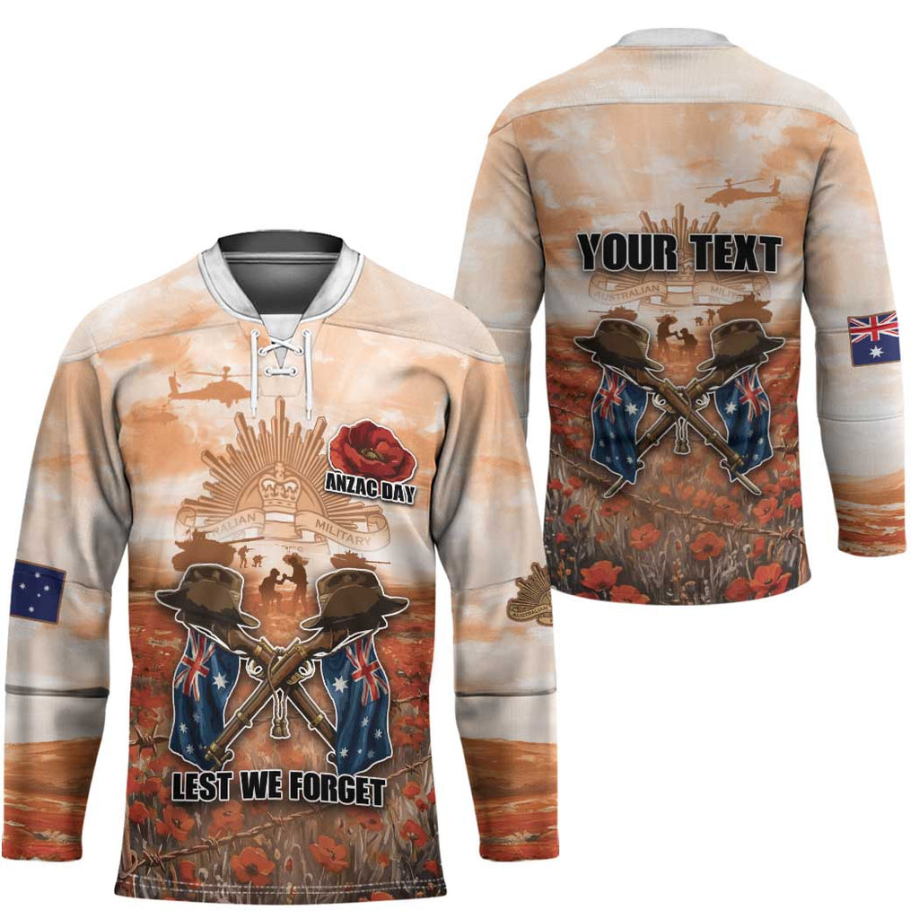 Personalised ANZAC Day Hockey Jersey Commemorative Soldier Tribute