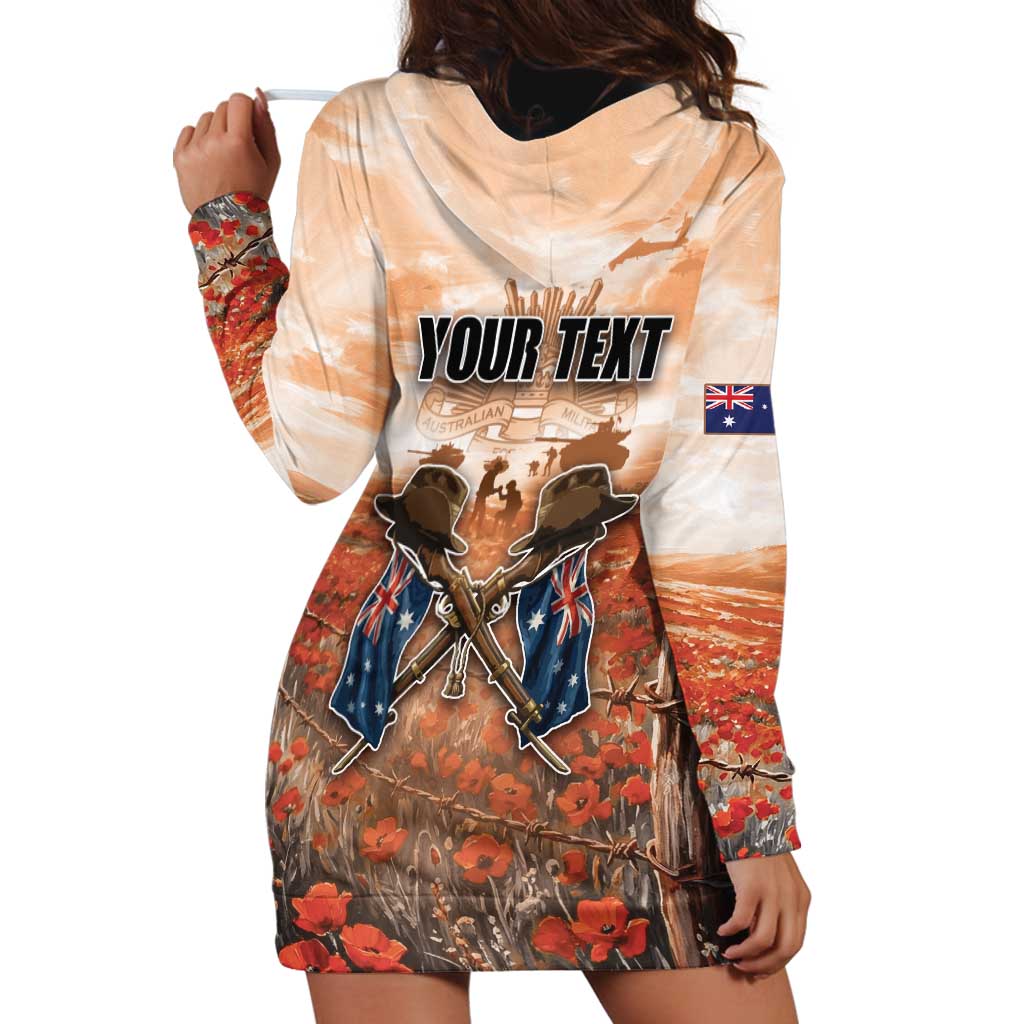 Personalised ANZAC Day Hoodie Dress Commemorative Soldier Tribute