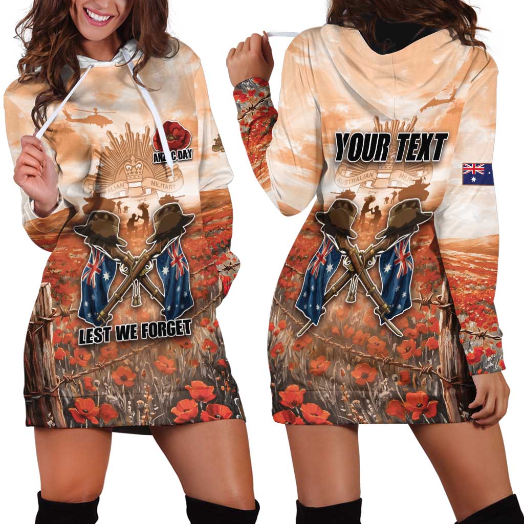 Personalised ANZAC Day Hoodie Dress Commemorative Soldier Tribute