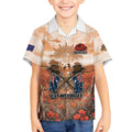 Personalised ANZAC Day Kid Hawaiian Shirt Commemorative Soldier Tribute