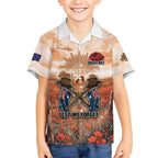 Personalised ANZAC Day Kid Hawaiian Shirt Commemorative Soldier Tribute