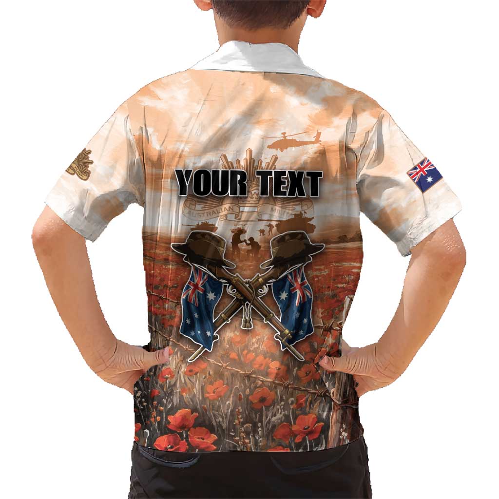 Personalised ANZAC Day Kid Hawaiian Shirt Commemorative Soldier Tribute