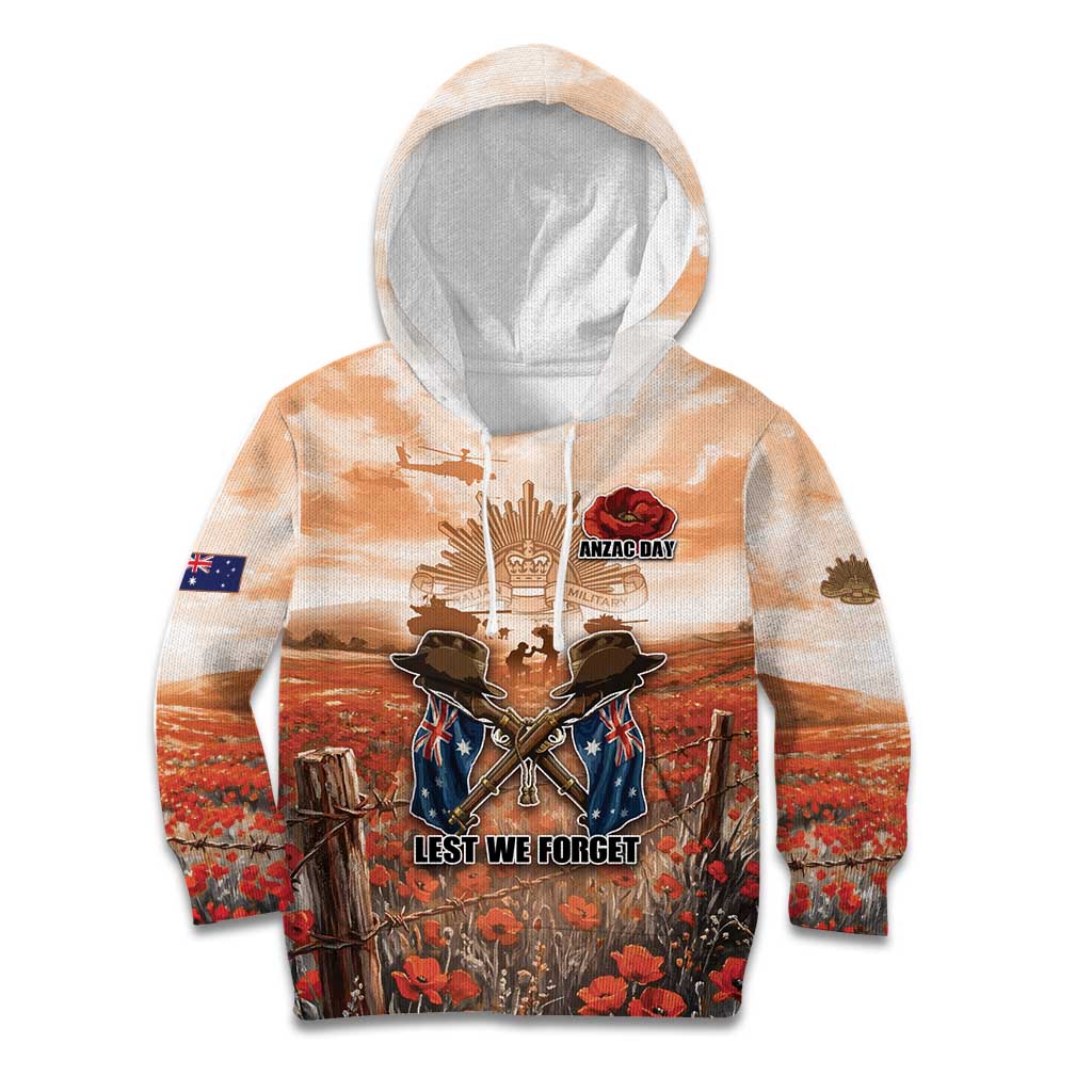Personalised ANZAC Day Kid Hoodie Commemorative Soldier Tribute