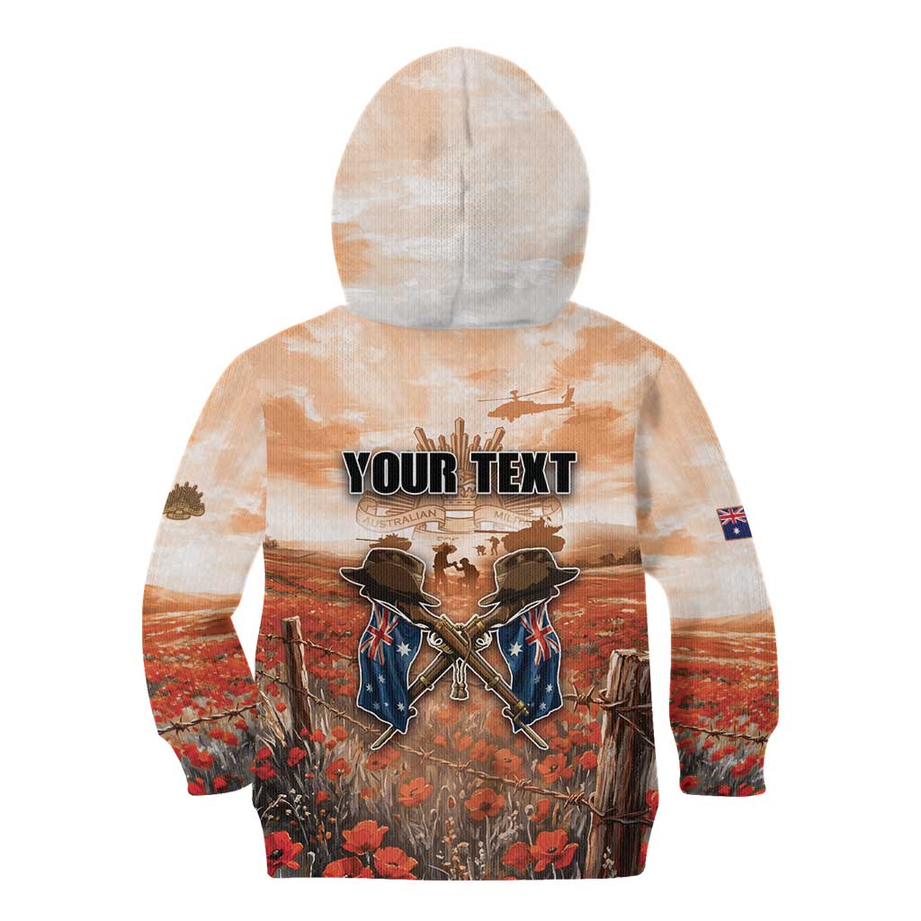 Personalised ANZAC Day Kid Hoodie Commemorative Soldier Tribute