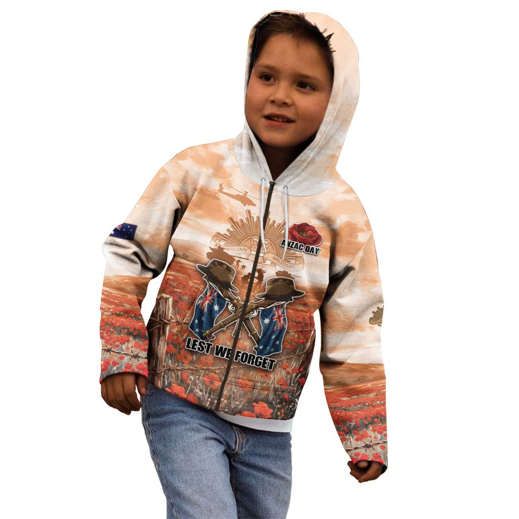 Personalised ANZAC Day Kid Hoodie Commemorative Soldier Tribute